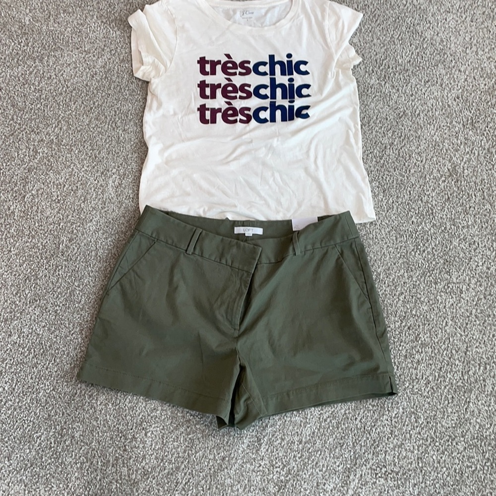New LOFT green riviera shorts